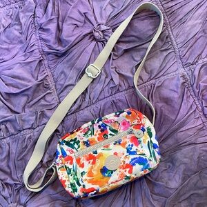 Kipling abstract painted floral crossbody shoulder
